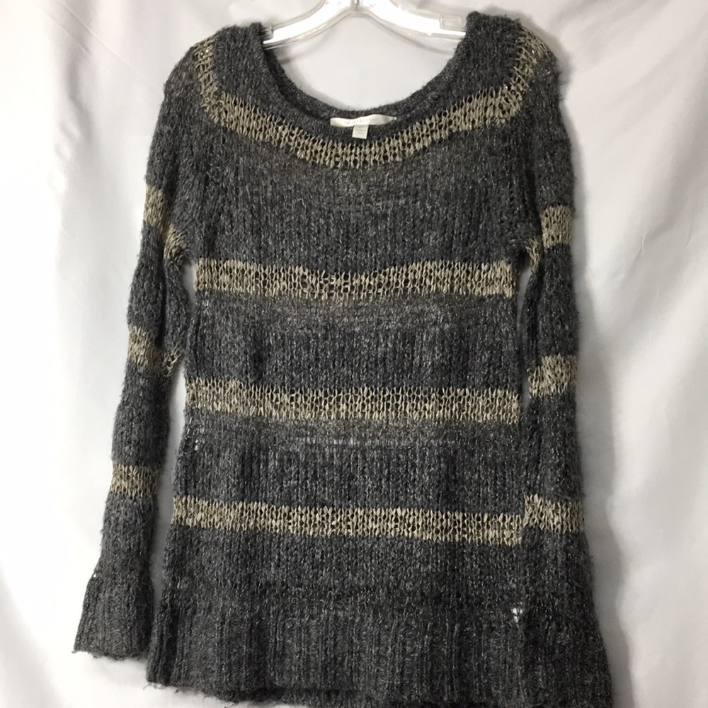 Lauren Conrad Gray and Gold Sheer Sweater Size XS GREAT Condition